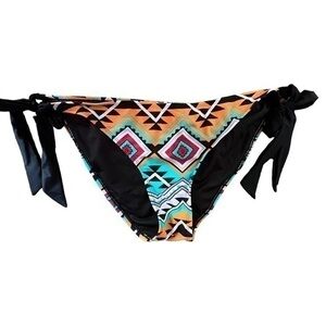 American Eagle Aztec Print String Bikini Bottom - Zig Zag, Western, Chevron
